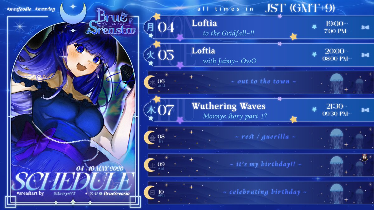 BrueSreasta's tweet photo. β¨ π ~ ππ πππͺ ππππππͺ ππππππ¦ππ β¨
I'm a bit sad because Loftia closed beta playtest is ending this week, but hopefully I could unlock Betabara in this Golden Week~!! π₯Ίπ₯Ί
Also this weekend is my birthday π«£
β
#sreasched β
#VTuber β
https://t.co/DZFnr4LNtZ