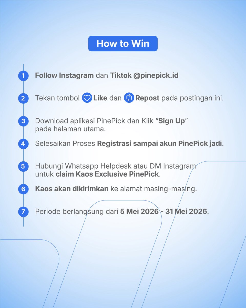 pinepickid's tweet photo. Exclusive drop just for you 👕✨
Ikuti giveaway Pinepick dan dapatkan kaos spesial yang nggak semua orang punya.

Your style, your edge.
Mampir kuy👇🏻

https://t.co/qt6GdEJr8Q

#giveaway #infogiveaway #promo #infopromo #PinePick https://t.co/UIIWPpRZsg