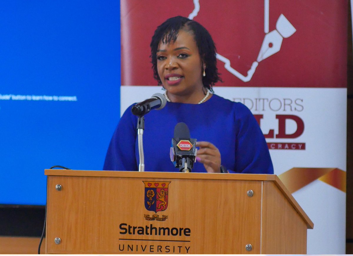 KenyaEditors's tweet photo. "To shape a future at peace, we as editors must also look inward. In the past, the media—and specifically vernacular stations—have been accused of fueling division. We are changing that narrative.
Through our MoU with the @IEBCKenya, the Guild is committed to rigorous capacity building. We are ensuring that from the newsroom to the tallying center, there is only one version of the truth: the verified one."~KEG President Zubeidah Kananu
#WPFD26
@THE_SCOK @MoICTKenya @StrathU