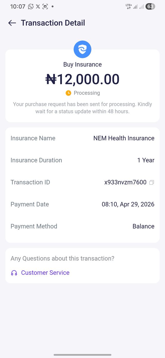 Ladels2's tweet photo. @yabaleftonline @palmpay_ng I don't understand how a transaction will completed from your end and show processing on my end while NEM can't find the transaction. Please who is playing pranks with my health plan and money? This is so unfair https://t.co/DmytOKk6fi