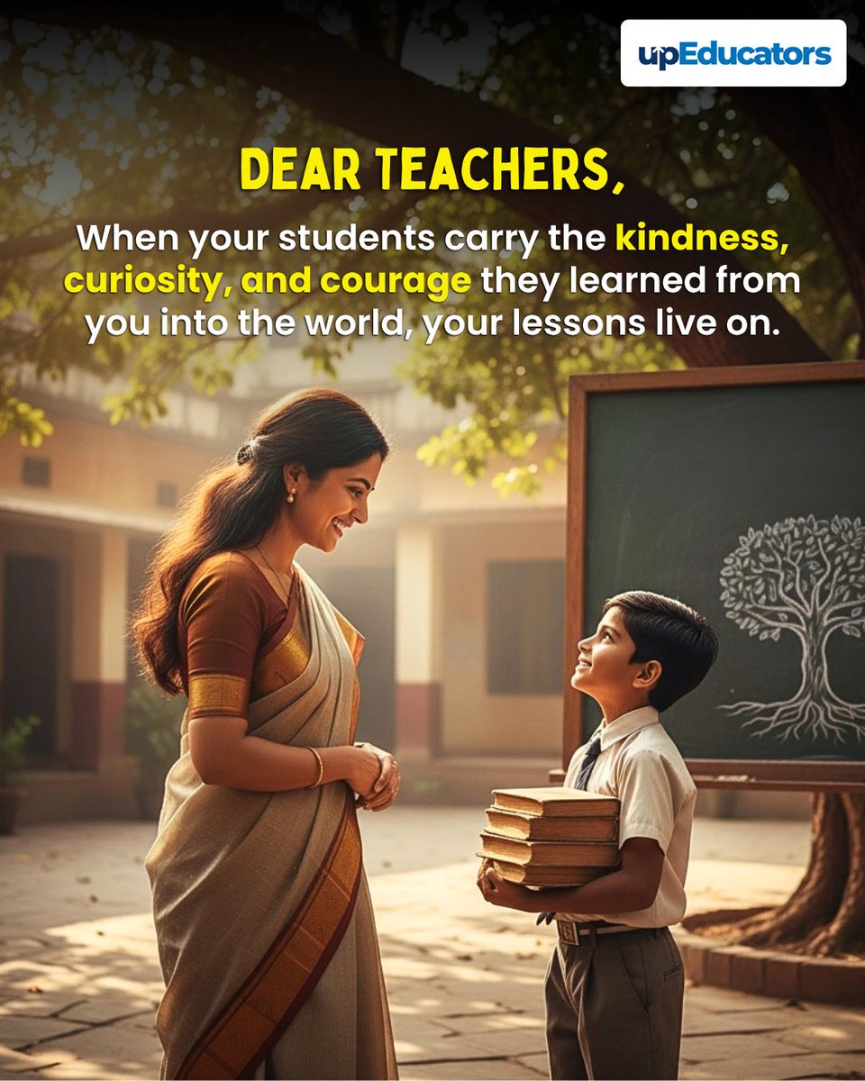 upEducators's tweet image. A teacher’s true legacy isn’t written on blackboards 🖤📚 — it lives on in the hearts of their students❤️✨ 

#InspiringTeachers  #TeacherLife #upeducators  #teachingcommunity #teacherscommunity