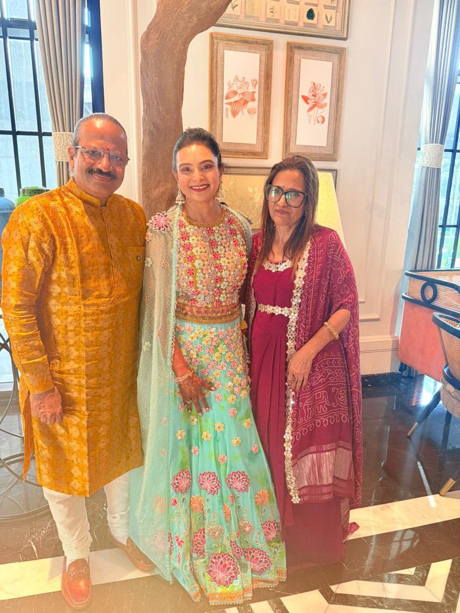 kishorkhabiya's tweet image. Celebrating love, rhythm, and togetherness in the most joyful way in the Sangeet night of Preksha the daughter of my friends Vinay &amp;amp; Raina along with Rishabh ✨💛🪩
Music, laughter &amp;amp; endless energy on the dance floor — truly a night to remember! 💃🏻🕺🏻

#SangeetNights #WeddingVibes