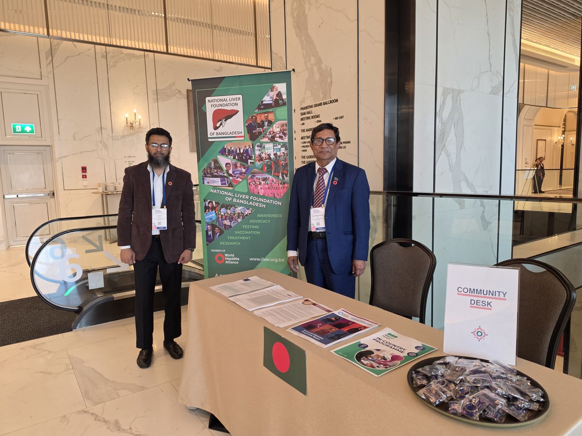 profmohammadali's tweet photo. Joined the #WHS2026 (28–30 April) in Bangkok 🇹🇭, organized by @Hep_Alliance. Had presentation in the PMTCT session &amp; showcase NLFB at the Community Corner. Proud to sign the global civil society open letter on behalf of SEARO, urging partners to prioritize Hep B &amp; C. https://t.co/XdPrXyEAcB