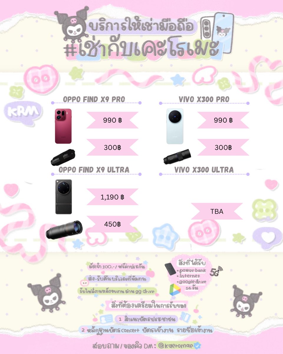 เคะโรเมะ เช่าโทรศัพท์ tweet media