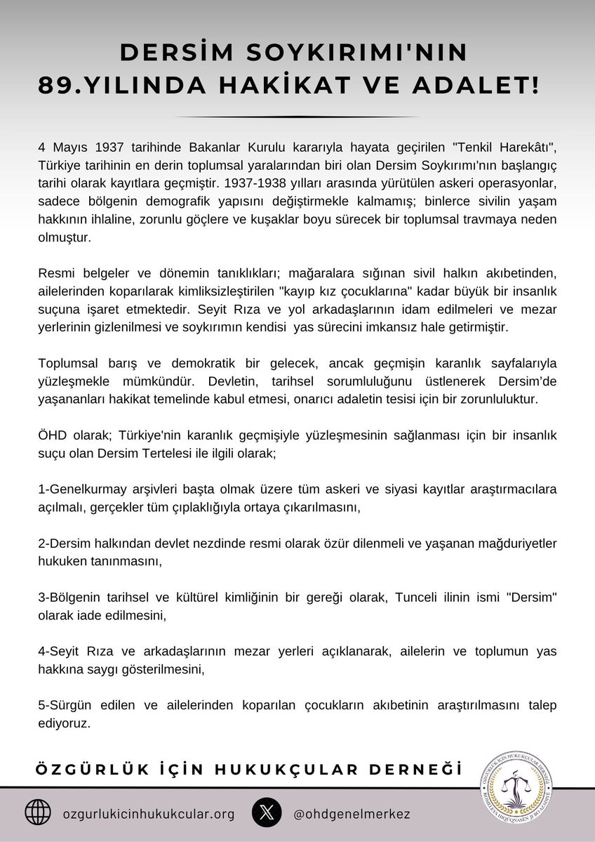 Özgürlük için Hukukçular Derneği tweet media