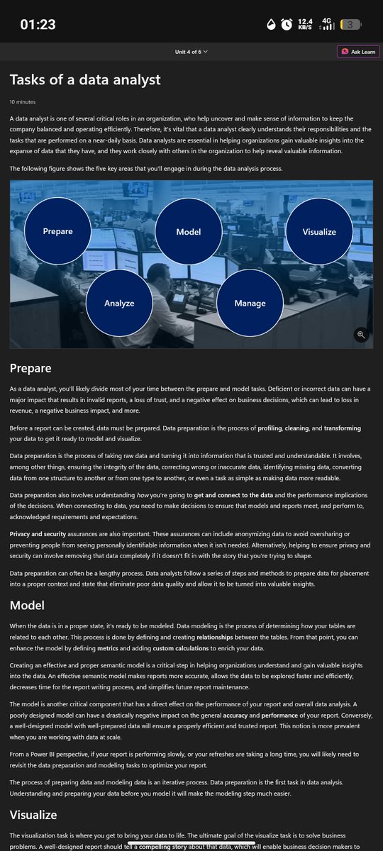 Big_Gee_00's tweet image. Day 3 of my Relearning journey on Data Analytics. Wish me luck. #DataAnalytics #LearnDaily #Beginner #MicrosoftLearn