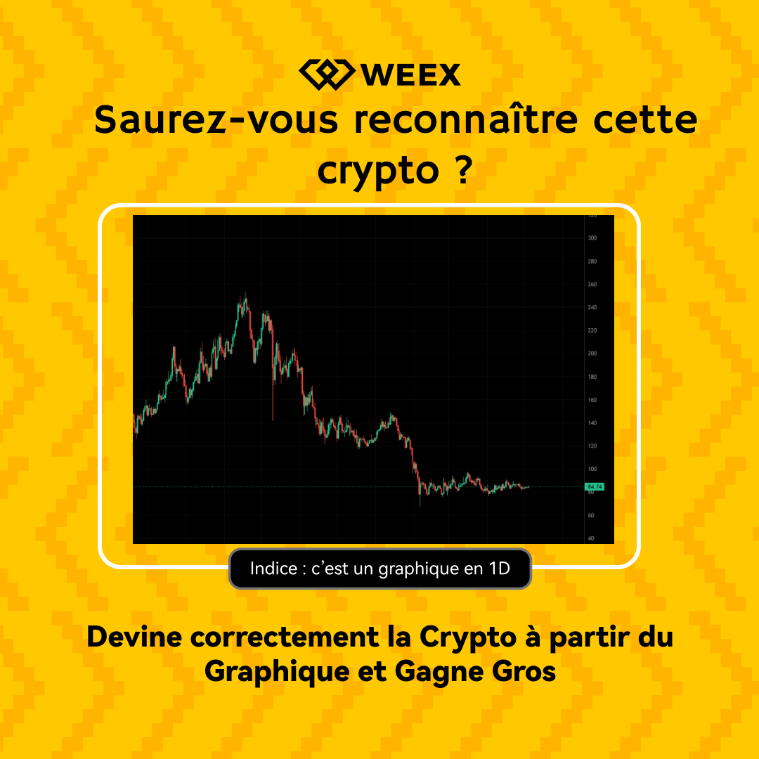 WEEX_French's tweet image. ⁉️ Saurez-vous reconnaître cette crypto ? 🚀

📈 Pouvez-vous deviner quelle #crypto est représentée sur ce graphique ?

Durée de l’événement :
📅 04 mai - 08 mai | 23 h 59

🎁 10 utilisateurs chanceux remporteront chacun 10 $ en tokens

💬 Pour participer :

Consultez le deuxième