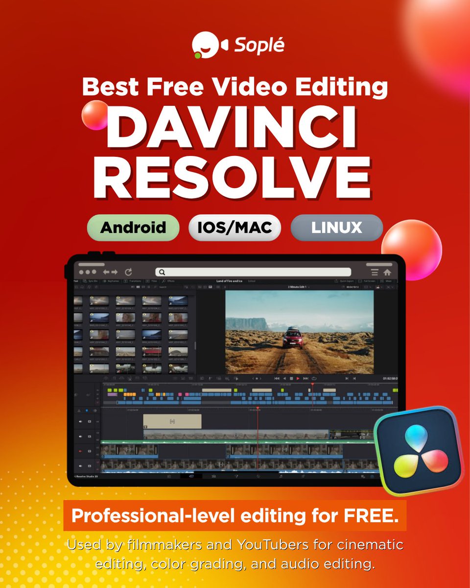 Sople_ID's tweet photo. Whether you create TikTok videos, Instagram Reels, YouTube content, or cinematic edits, these tools can help level up your content 🚀 https://t.co/3Et2lKNaEX