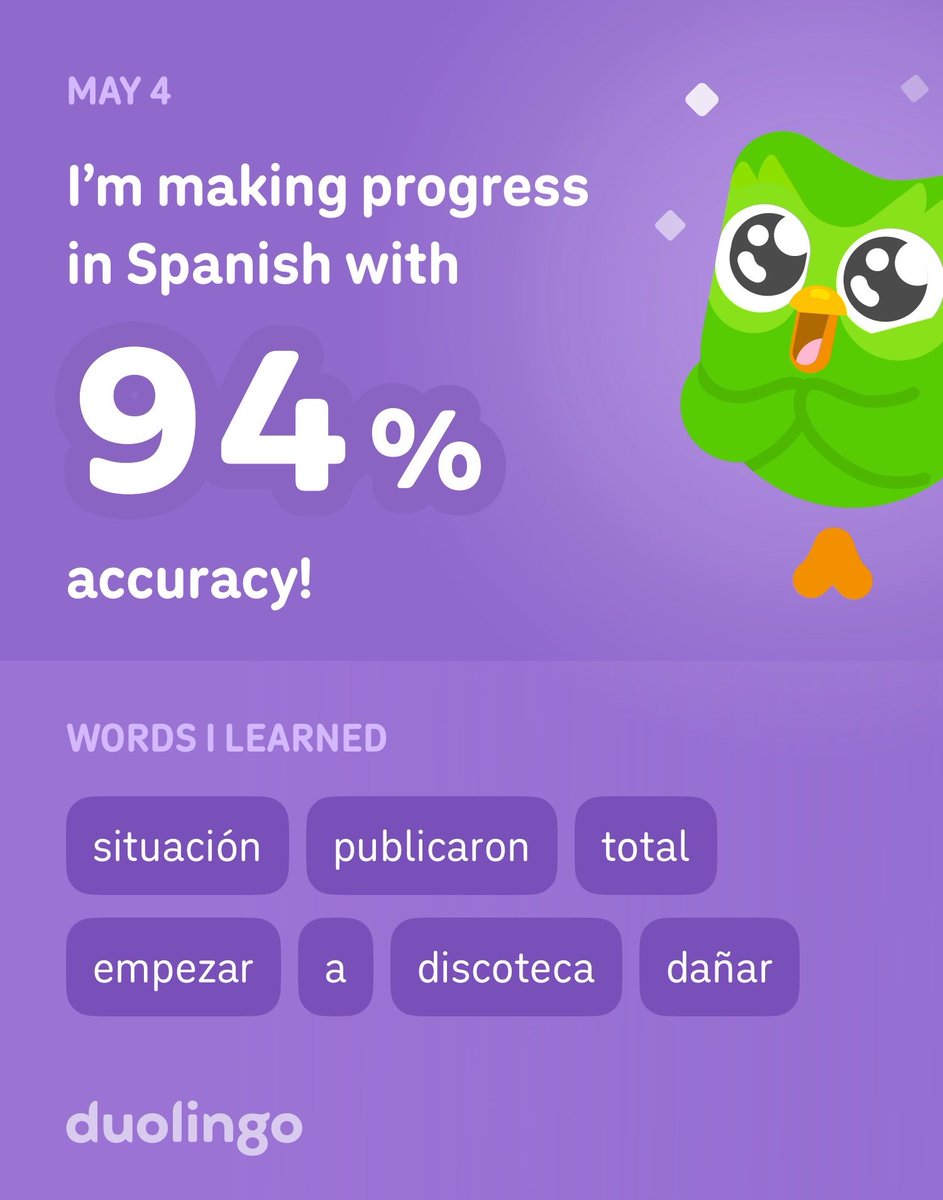 yonirons's tweet photo. I’m learning Spanish on Duolingo! It’s free, fun, and effective. https://t.co/R6QJ0G3CMz