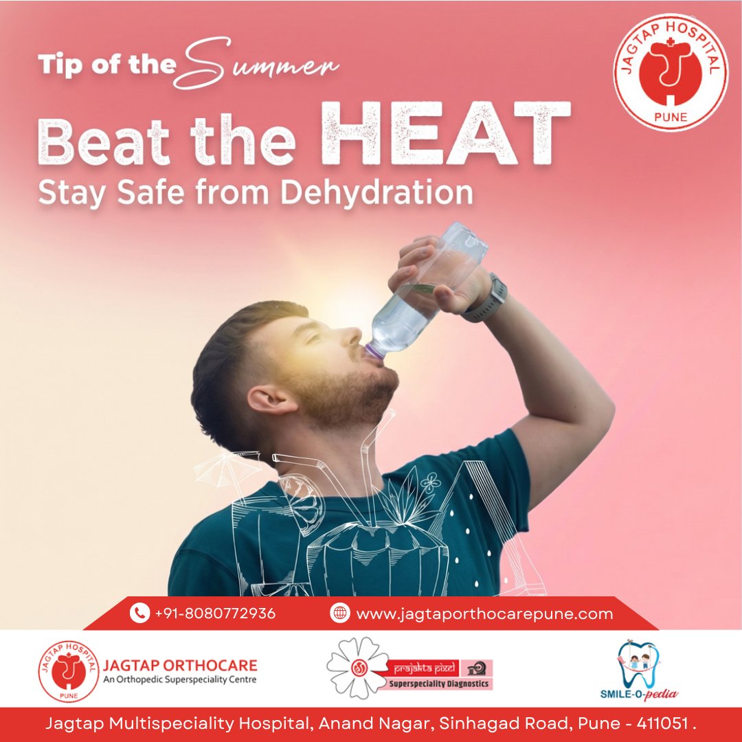 JagtapHospital's tweet image. Beat the heat. Stay hydrated. Stay healthy.
At Jagtap Multispeciality Hospital, we care about your well-being every season. Stay safe, stay cool, and take care of your health this summer.

📞 +91 8080772936
🌐 jagtaporthocarepune.com

#StayHydrated #BeatTheHeat #SummerHealthTips
