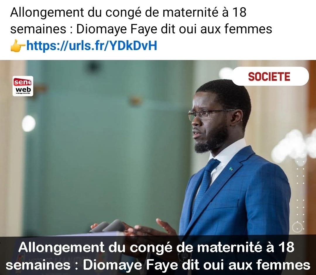 Boundawndiaye's tweet image. Si ça se réalise le plus rapidement possible  les #femmes vous seront reconnaissantes son #Excellence @PR_Diomaye. 
#congématernité 
#politique