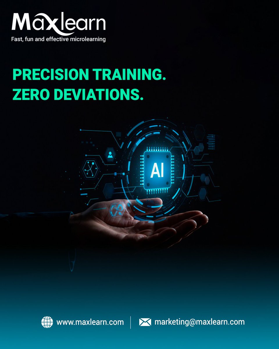 maxlearn_global's tweet photo. Reduce human-error deviations with AI-powered microlearning. MaxLearn reinforces SOP recall, strengthens GMP compliance, and ensures audit readiness across every shift and production line.. https://t.co/KhXNaNRTii
#PharmaTraining #Compliance #Microlearning #GMP #MaxLearn https://t.co/sExszgUjpM