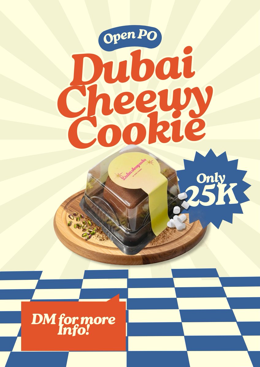 jwhc18's tweet image. Hii guyss yang dom bandung dan pengen dubai chewy cookie boleh DM aku ya! Aku open PO nih, ready di tanggal 10-11 mei yaa ✨️ 

Dubai.cheewy.cookies
#bandung #dessert