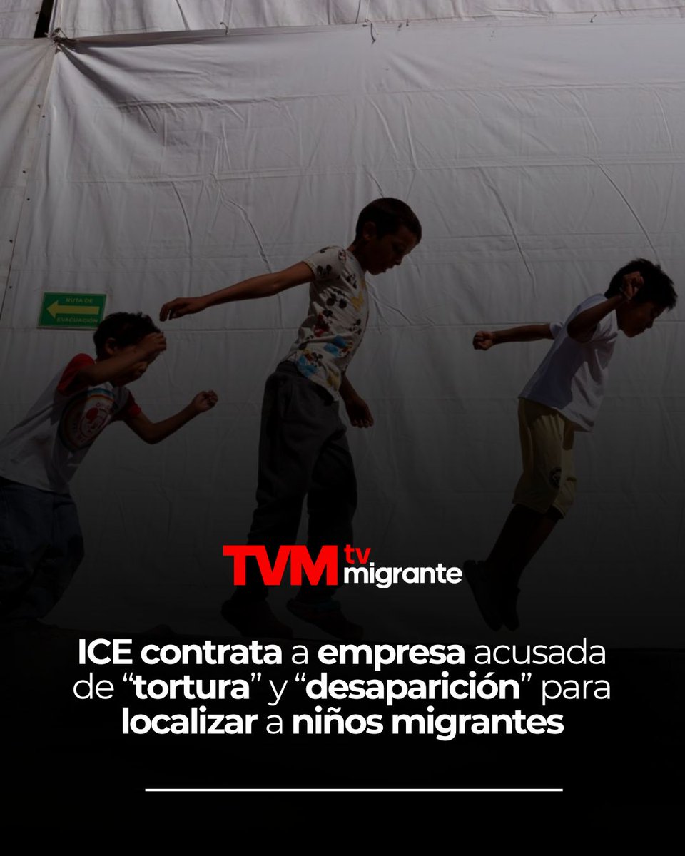 TvMigrante's tweet image. #TvMigranteInforma

El #ICE contrató a la empresa de seguridad privada MVM Inc, que ha sido acusada de "tortura" y "desaparición forzada", para localizar a menores migrantes que llegan solos a #EEUU, incluyendo su matriculación escolar y bienestar general, según reveló @guardian.