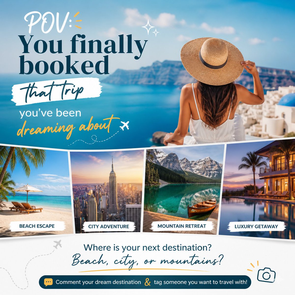 sailnzen48506's tweet image. You finally booked that trip you’ve been dreaming about ✈️✨
Where is your next destination? Beach, city, or mountains?

👉 “Comment your dream destination &amp;amp; tag someone you want to travel with!”
 #TravelMemories #WanderlustLife #SeeTheWorld #TravelInspiration