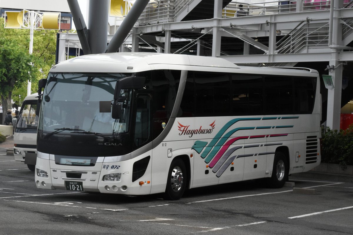 はやぶさ国際観光バス HY-072 2TG-RU1ASDJ 天保山にはやぶさ国際観光