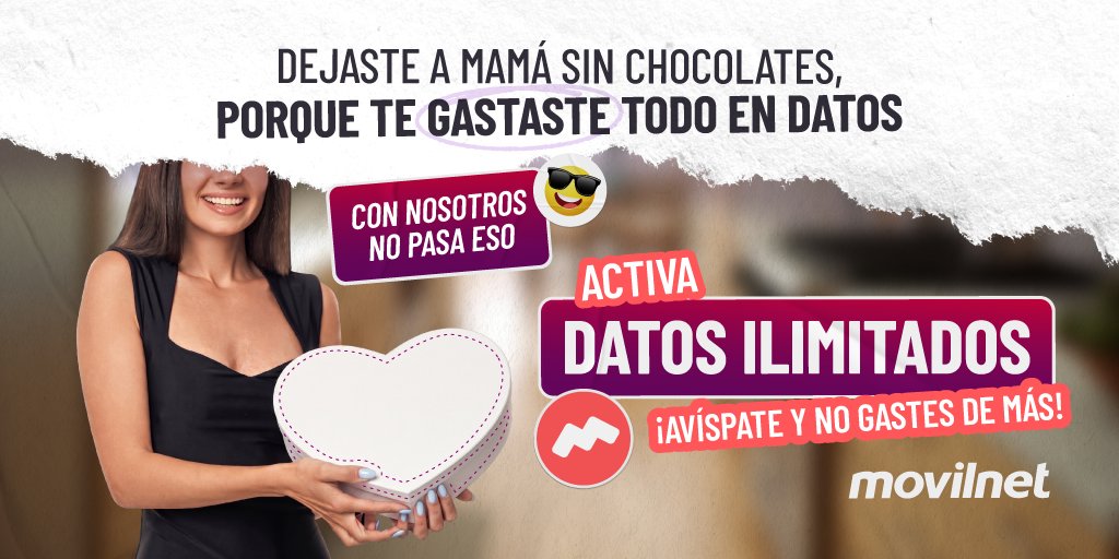 SomosMovilnet_'s tweet photo. Este año no dejes a mamá en “modo pendiente” por tú andar recargando saldo.
Activa el Plan Datos Ilimitados y te sobrará para darle el regalo que se merece.
#Movilnet #DatosIlimitados https://t.co/c6wKaw6gIu