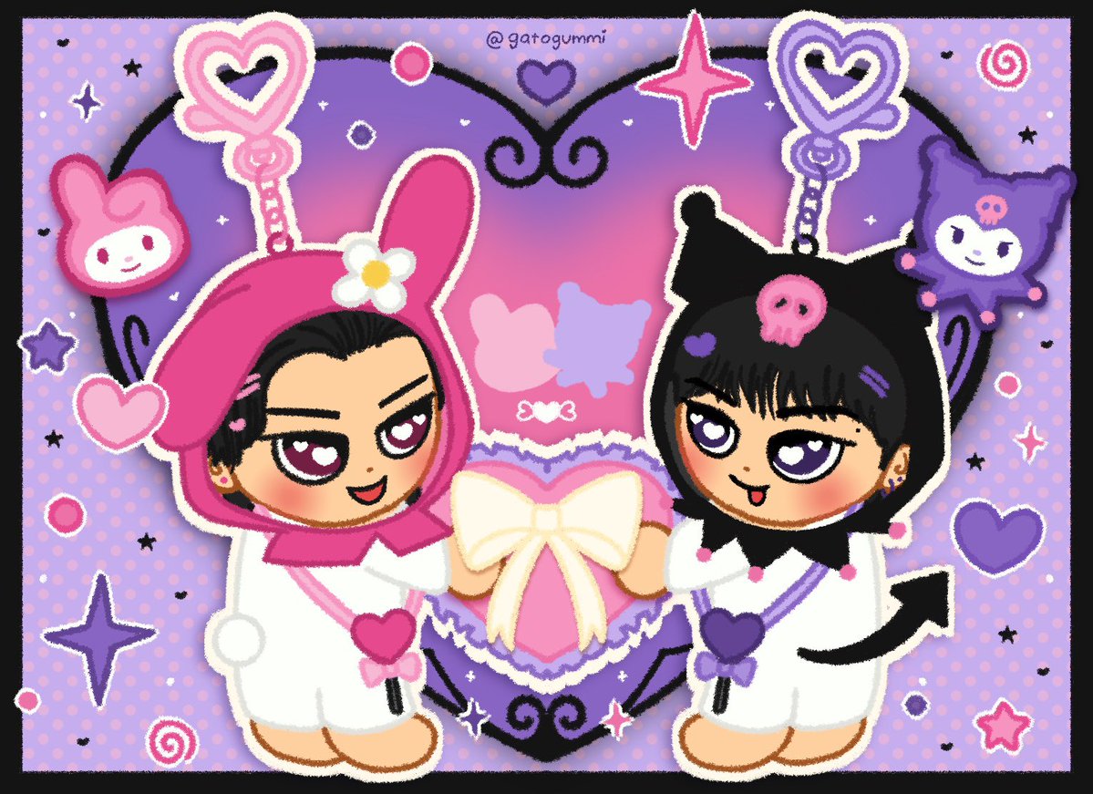 #쮸옫 as my melody and kuromi!! ݁ ˖Ი𐑼⋆⦮ ⦯𑣲