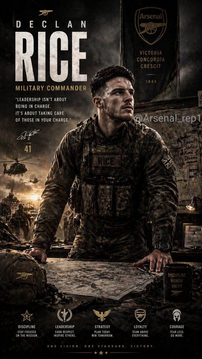 I asked AI to generate what Arsenal players would have been if they weren't footballers

A very funny thread 🧵😂 🥹

1. Declan Rice -Military commander 🪖
