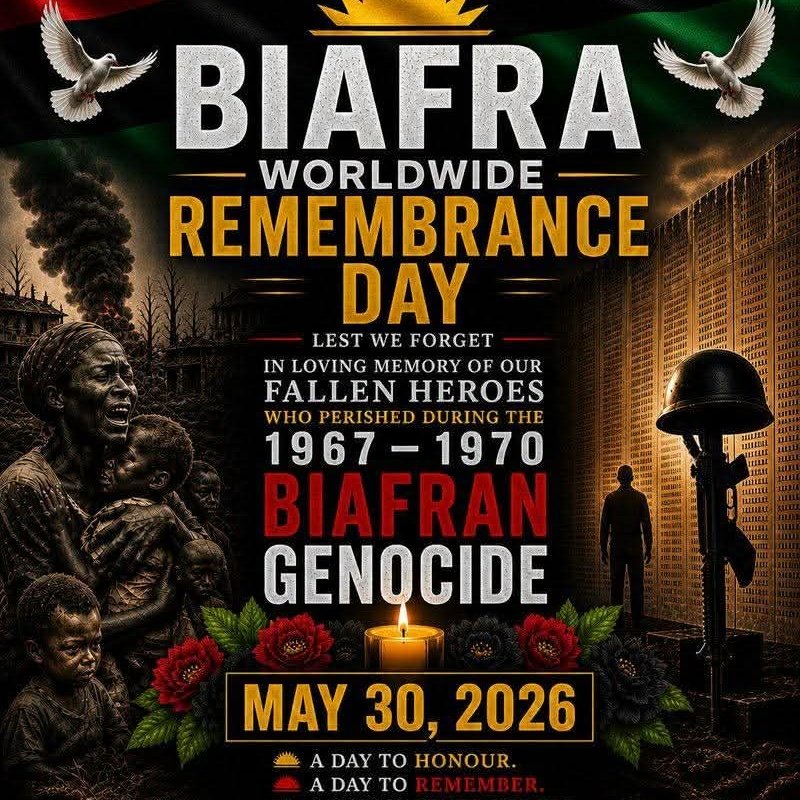 cedoziemm's tweet photo. MAY 30TH, the Biafran HEROES &amp; HEROINES Remembrance Day is approaching. The global IPOB family members, Biafrans, and friends of Biafra are requested to change their profile picture with this official IPOB Remembrance Day flyer in honour of these brave Men and Women.
@srfnews https://t.co/cYSvuK41CS