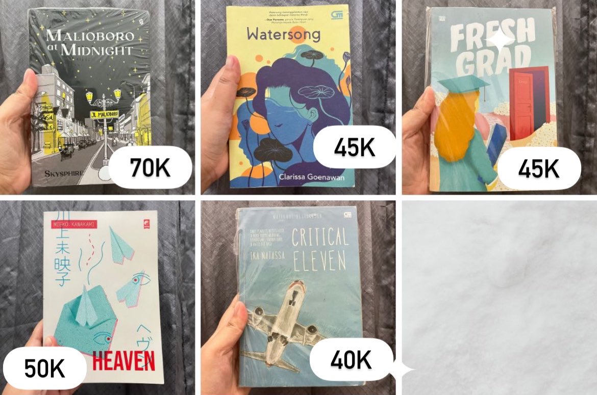 _yourgray's tweet photo. UPDATE STOCK🥳

wts buku preloved #wts 
please help rt/like 🙏 

boleh langsung co di link oren🍊💫
[https://t.co/wMKxXKLy23] https://t.co/qlWeOBonpy