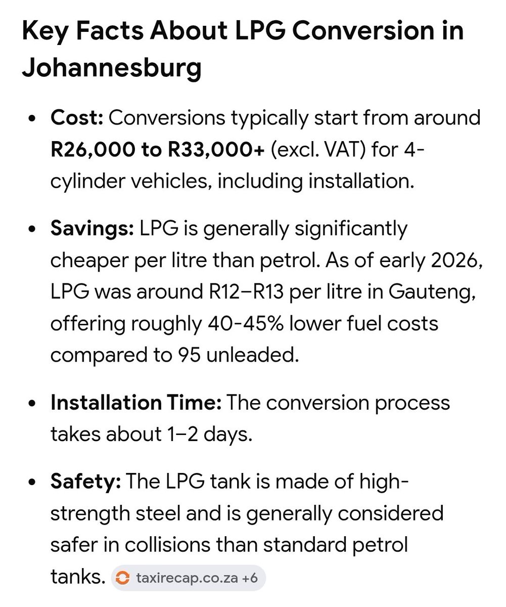PaulPotsane's tweet photo. @Thabisoo you can convert a petrol-powered car to run on Liquefied Petroleum Gas (LPG), commonly referred to as "Autogas" in South Africa, and there are several specialized installers operating in the Johannesburg and Gauteng area https://t.co/zWdzjXCBvY