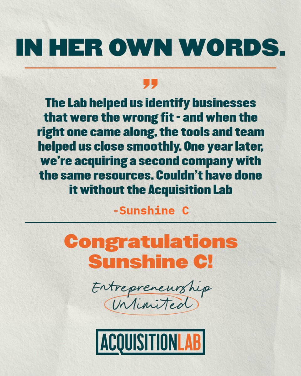 Acquisition_Lab's tweet photo. Sunshine and Gabriel Chapman acquired Garden Works — a 32-year profitable wholesale brand. 

$1.5M to $2.5M, 90% seller financed. One year in? Already on their second acquisition. 🎉 

Congrats to the whole team! https://t.co/e5kP9z3r4i