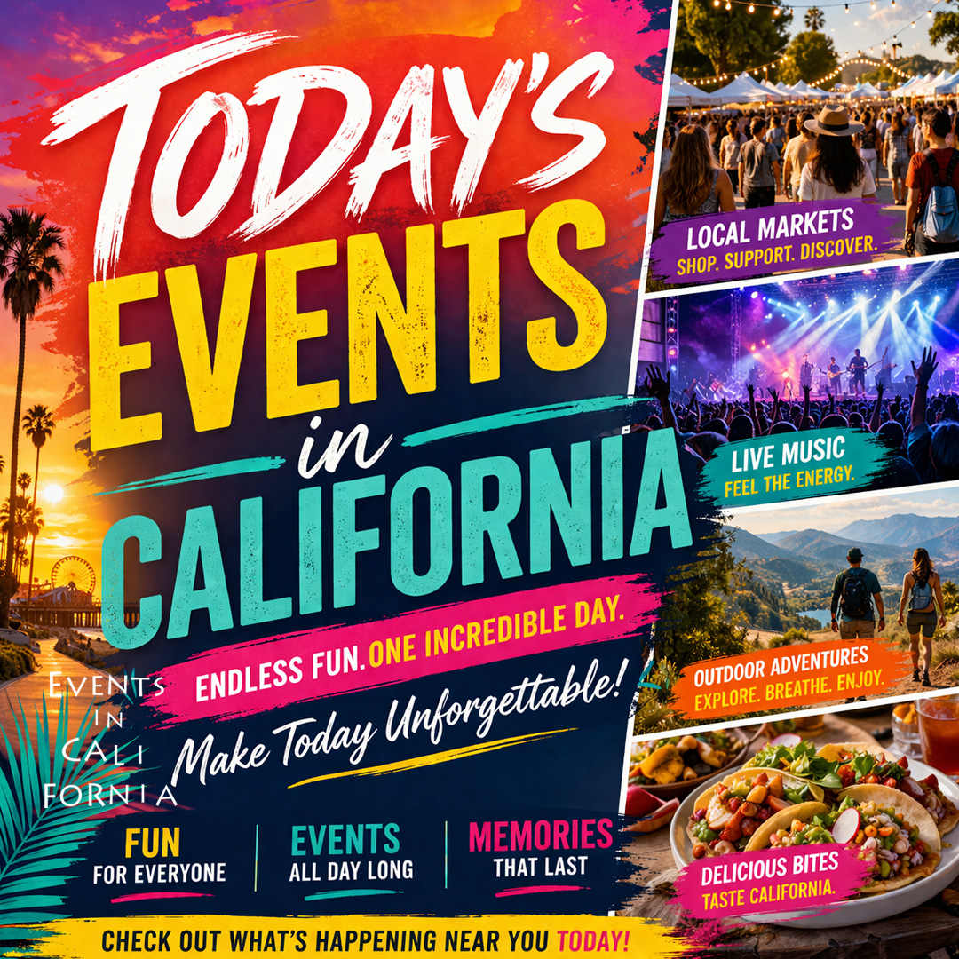 EventsInCali's tweet image. Today's Events In California | Live Music &amp;amp; Festivals, Food &amp;amp; Drinks, Unforgettable!

#weekend #CAEvents #sunday #today #sundayvibes #Motivation #Brunch #WeekendVibes #GoldenStateWeekend #CAfestivals  #WeekendGetaway #CincodeMayo #festival #beach #music

eventsincalifornia.com