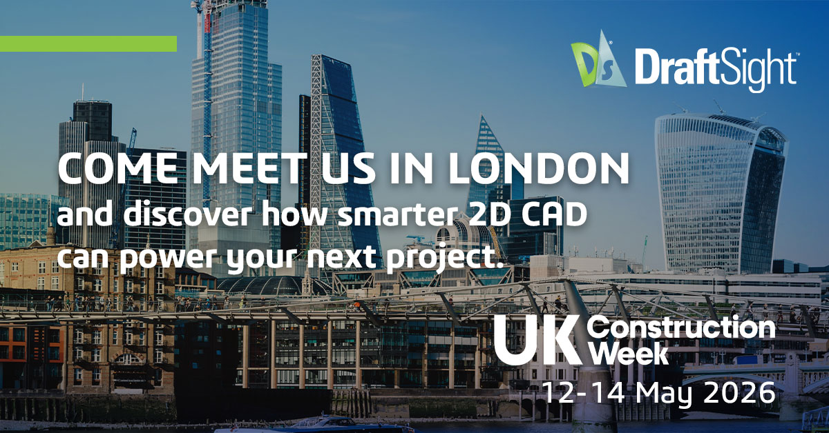 DraftSight's tweet photo. 👷Planning to attend UK Construction Week London? Visit the DraftSight team at Booth H57. Registration is free!
📍 May 12–14
📍 ExCeL London
📍 DraftSight Booth H57
Learn more: https://t.co/jPULbGQVFx 
Register: https://t.co/tdnHFJ5mGJ https://t.co/4CMuGYSBwM
