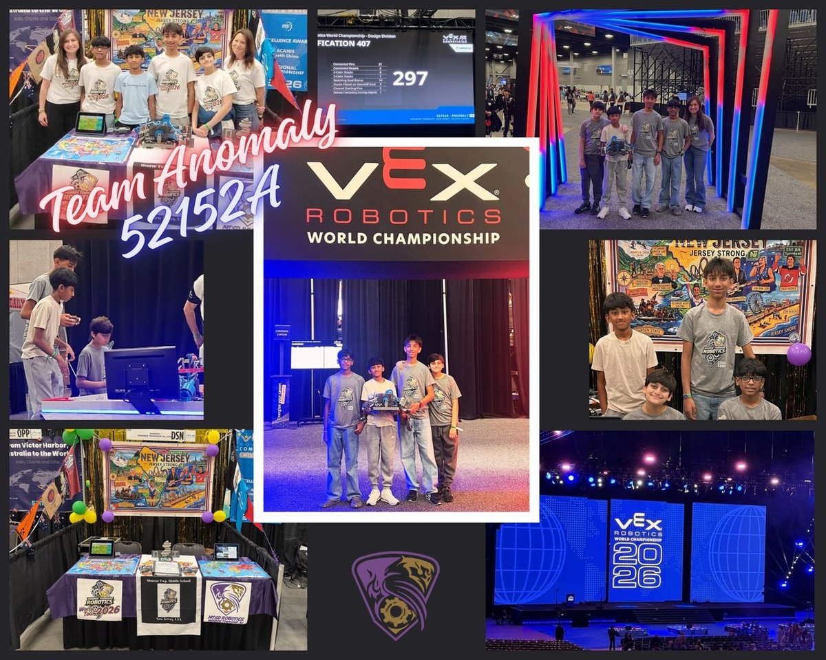 MtmsFalcons's tweet photo. Our MTMS Code Zero Robotics team, Team Anomaly, took on the world at the VEX IQ World Championship in St. Louis, Missouri, going head-to-head with some of the highest-scoring teams in the highly competitive Design Division.

These students didn’t just co… https://t.co/A5Kezad0Vg https://t.co/u6lDXBTHSX