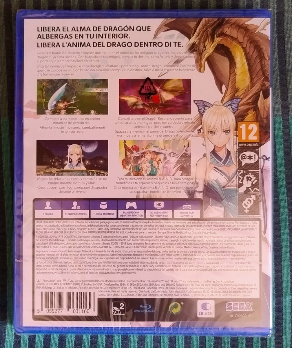 VideogameCave's tweet image. Compra de hace unos días, incorporación de hoy:

#ShiningResonance Refrain para #PS4
Otro título de #SEGA que se viene a la saca 😏
Juego ARPG bien chulo, remasterizado y ampliado de la versión que salió en PS3, en sus últimos coletazos allá por 2014.