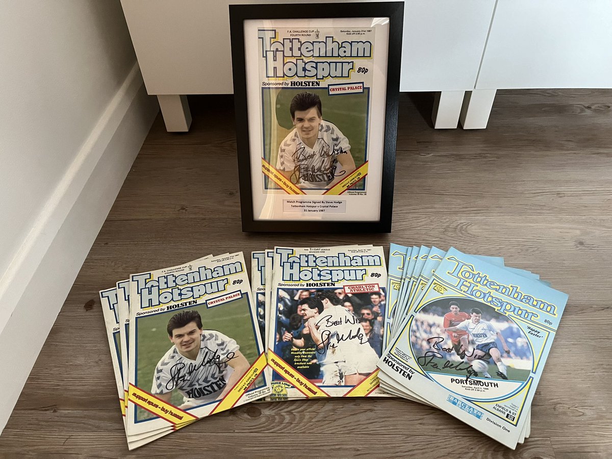 No1THFCProgs's tweet photo. Steve Hodge is one of 82 players that have signed programmes featured on the cover in support of my charity fund raising. Many options as appeared so many time on the cover. £15 each plus £4 uk p&amp;p or framed £30 plus £6 uk p&amp;p https://t.co/fQQCp2Kx0y