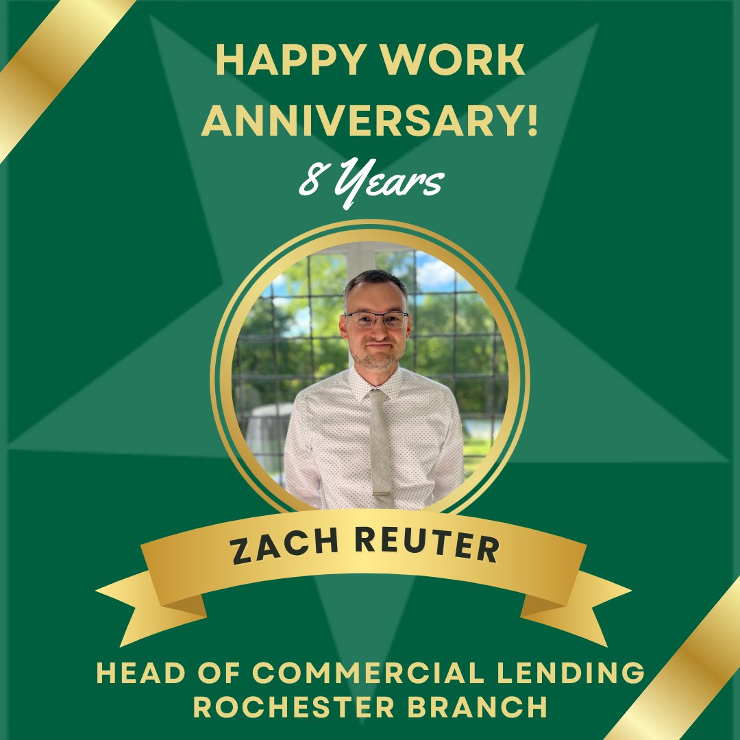 ffbanking's tweet photo. 8 years as a valued member of the First Federal family!
Congratulations on your Work Anniversary, Zach! https://t.co/ehWgbnszPz
