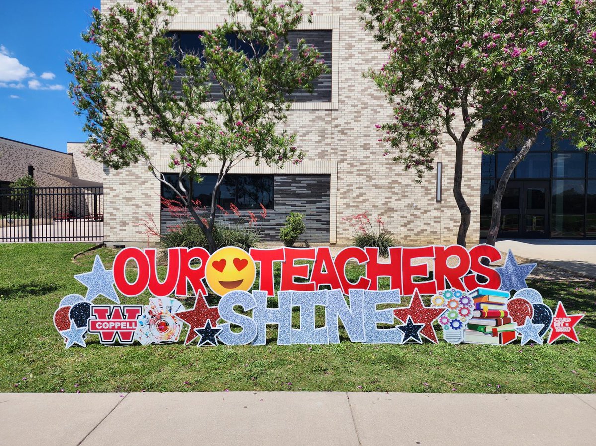 pto_cms's tweet photo. Teacher Appreciation Week starts NOW! 🎉  
We dropped a yard sign today to honor the incredible teachers who show up for our kids every single day. 
To all CMSW teachers: we see you, we appreciate you and we’re so lucky to have you. 
Drop a 💛 in the comments to help us celebrate https://t.co/7lMNrhghyD