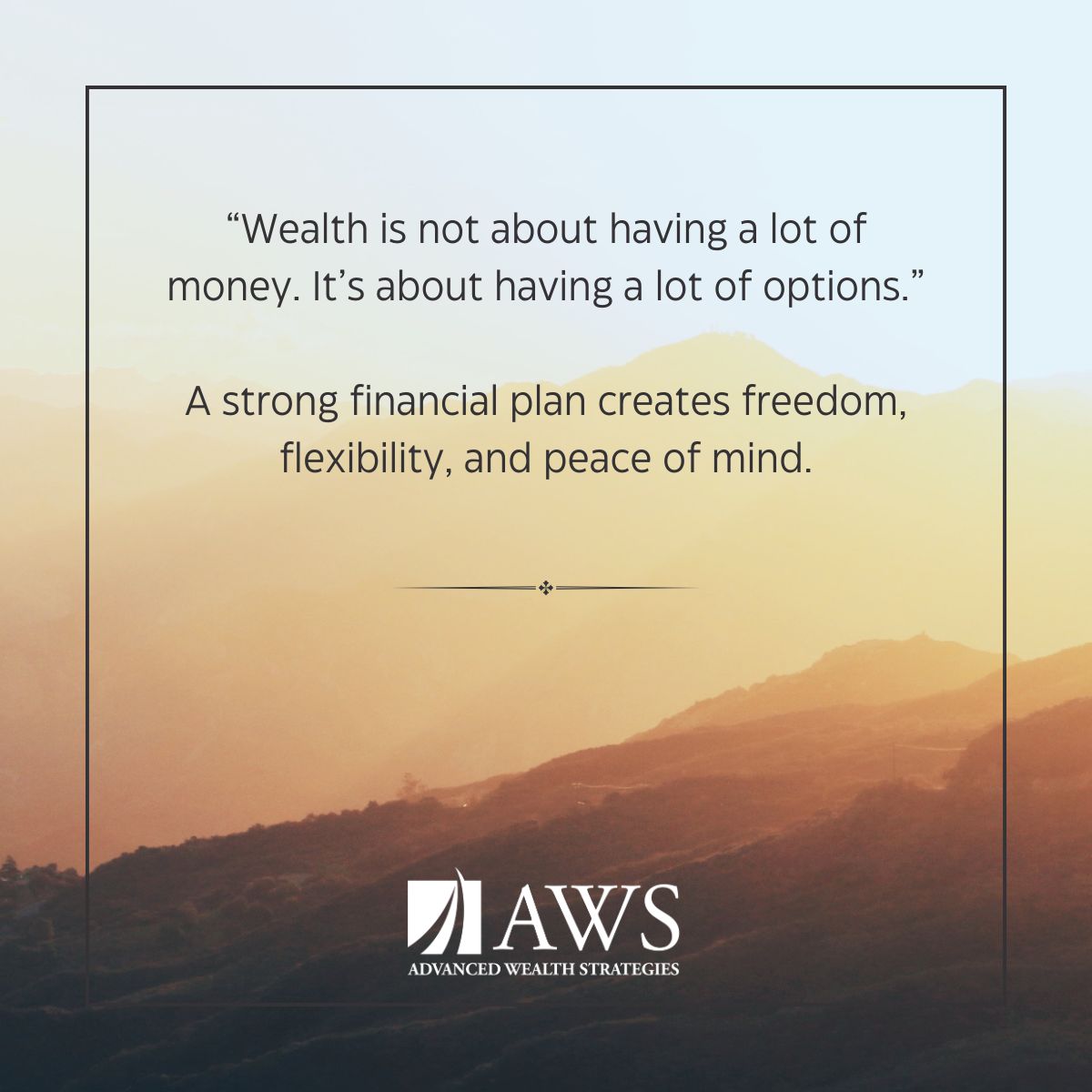 AWStrategies's tweet photo. #planwithaws https://t.co/BdEUrLbOj7