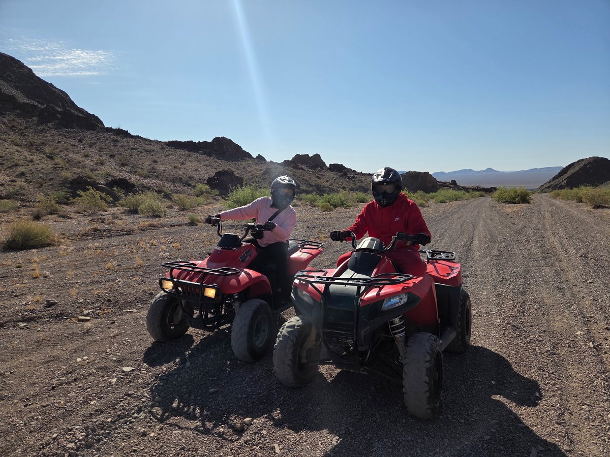 LVATV's tweet photo. Beautiful day to go riding for this 
Mom and her 16yr old Son on a #private #lasvegas #atvtour. Making unforgettable memories. 
Beginners &amp; Seasoned riders welcome 
All ages welcome 
Small groups, Large groups #Corporategroups 
#Birthdaygroups #Couples #Family #Friends everyone! https://t.co/VkeOmPXKx1