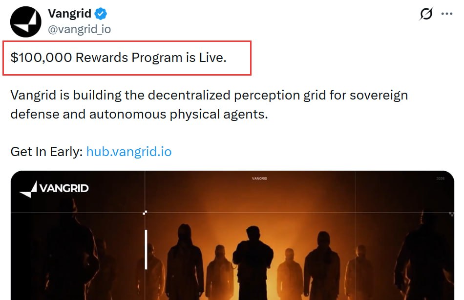Airdrop6_com's tweet image. New #airdrop: Vangrid (Potential Airdrop &amp;amp; $100,000 Rewards)
Reward: $100,000 (Confirmed)
News: Backers, Perception
Distribution date: After TGE

🔗Airdrop Link: hub.vangrid.io/loyalty

1: Connect your Metamask address and complete all airdrop task
2: Join early access and