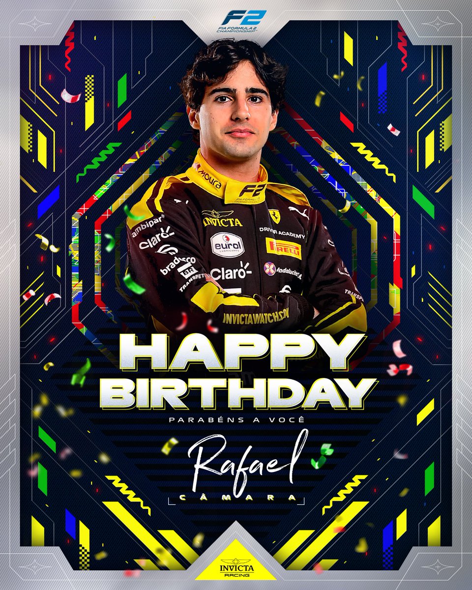 Formula2's tweet image. Wishing the happiest of birthdays to Rafael Câmara! 🥳

The Brazilian turns 21 today! 🇧🇷🎂

#F2 #RoadToF1