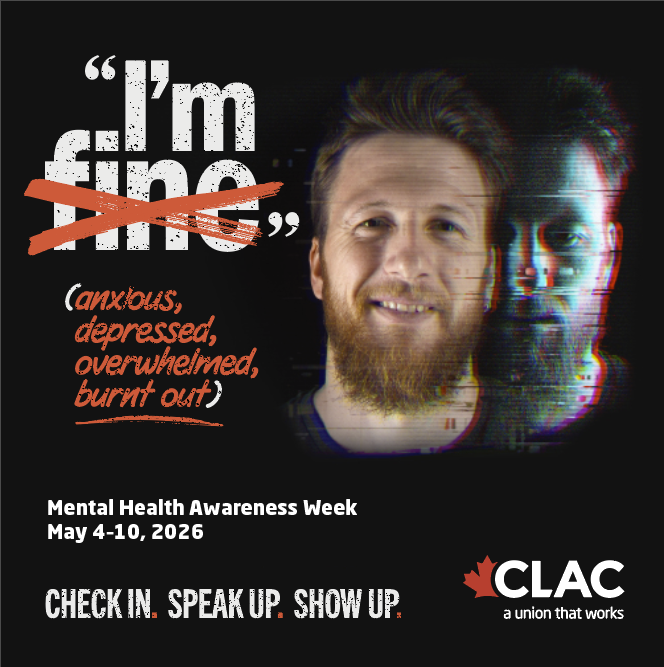 clacunion's tweet photo. Mental Health Week (May 4–10) reminds us “I’m fine” isn’t always the full story.

Let’s turn awareness into action:
✔️ Check in
✔️ Speak up
✔️ Show up

Need help? Call or text 988.
Resources: https://t.co/bpehHa4gfM

#clacunion #unionthatworks #mentalhealthawarenessweek https://t.co/ZXDBeI7F9L