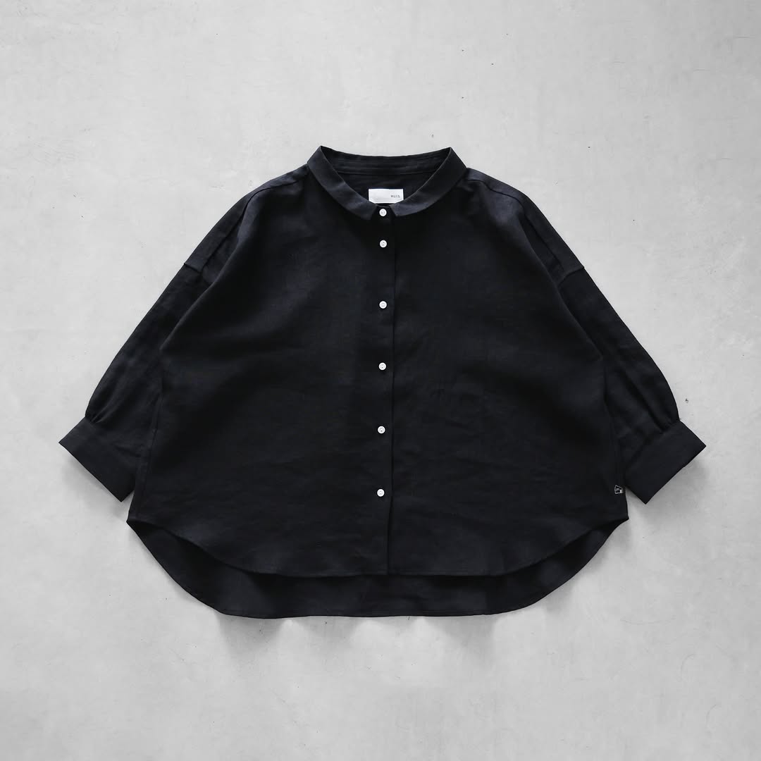 □8分袖やわらかオールドレピアリネンワイドブラウス U108 size □8分袖やわらかオールドレピアリネンワイドブラウス U108 size