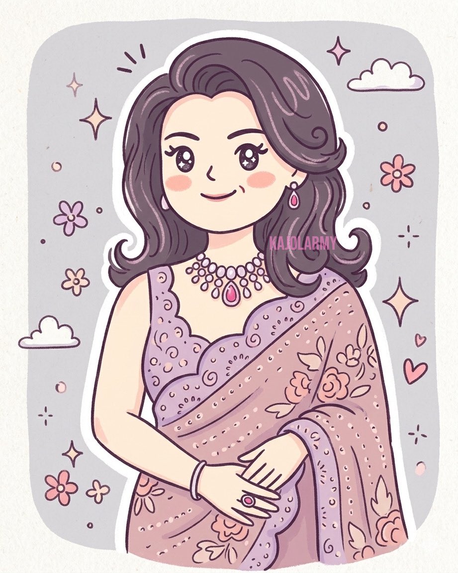 kajolarmy's tweet image. The cutest version of our favorite Queen! 🌸. This illustration is giving us all the royal feels in the sweetest way! I Love You Always @itsKajolD ✨🫶🌻

#kajol #kajolarmy #kajolnesia