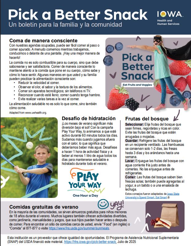 DMPS_Dining's tweet photo. Sharing the final Pick a better snack newsletter for the year! In May, @DMschools students will learn about berries! https://t.co/jJhLYcJZEN