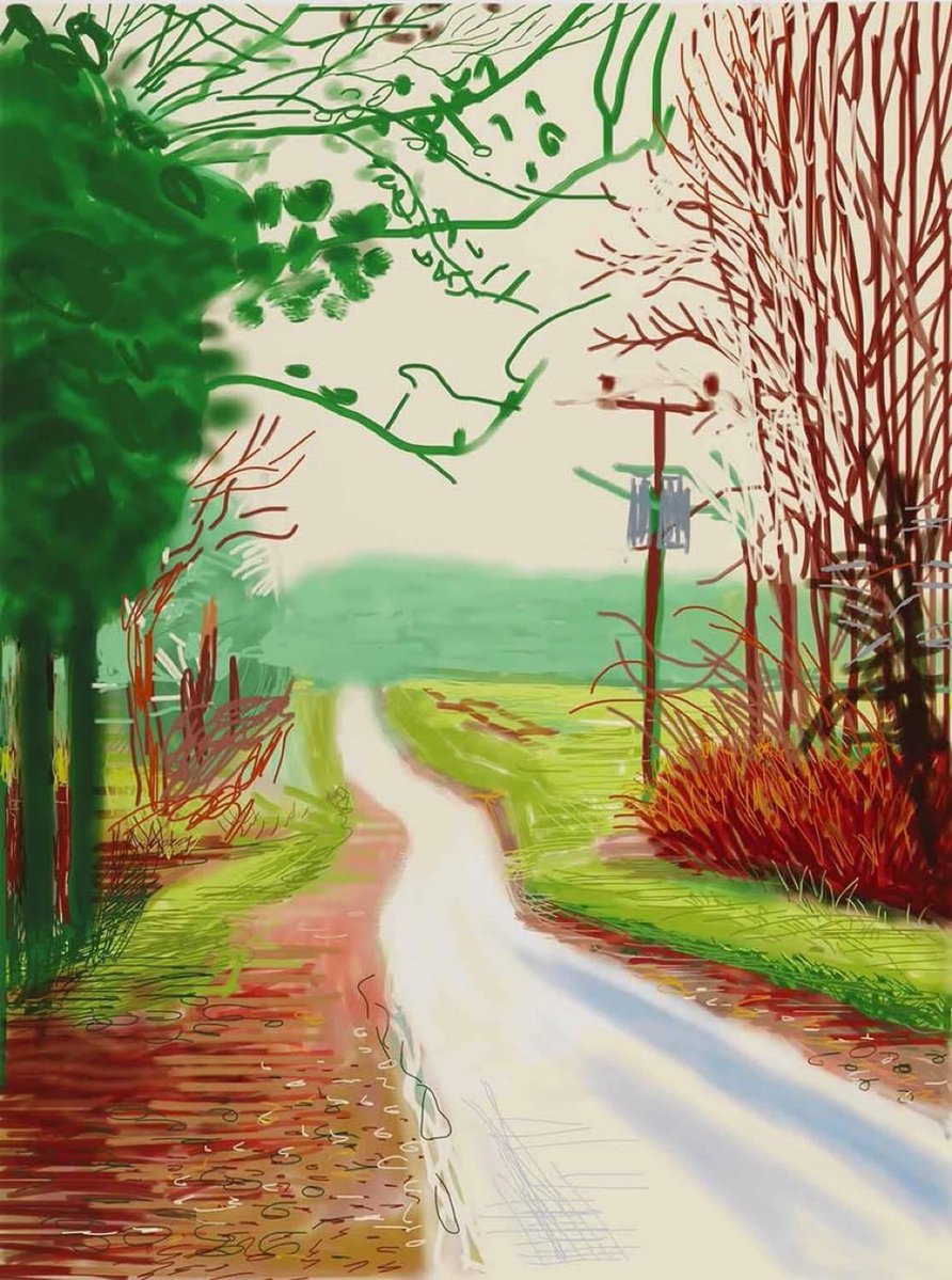 AnaPort_2's tweet image. ‘The Arrival of Spring in Woldgate, East Yorkshire in 2011’ (series), by contemporary British artist David Hockney.
#art #painting #Spring 🌱🌳