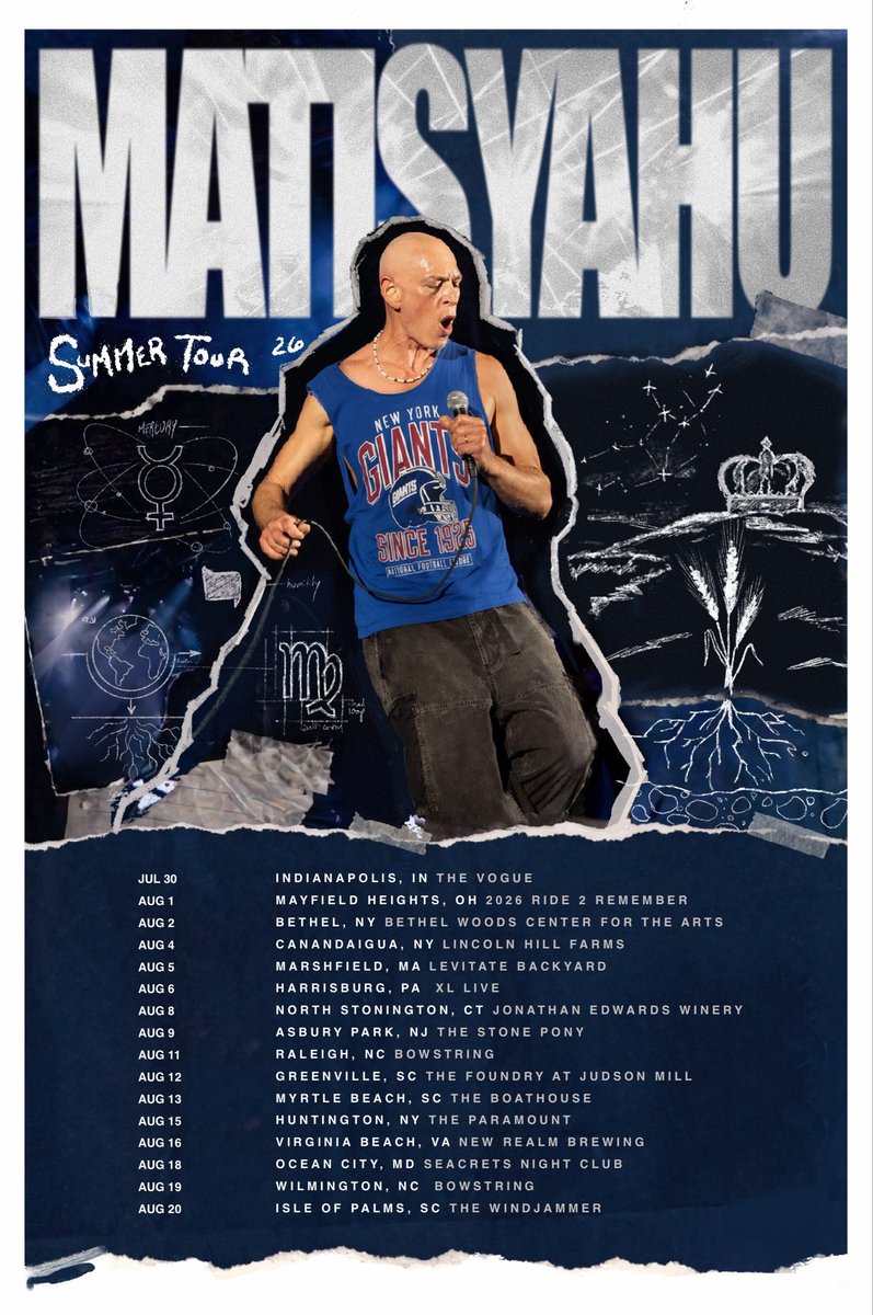 matisyahu's tweet photo. Running and Returning
We hit the road again in August with the full band. The energy will be explosive and enduring. Happy erev Lag’ 32nd day of the Omer. 32 =koach ma the strength of what? 
Netzach of Hod. Paradox as the legs of the king are dangling. The ability to return. Enduring T’shuva. Aish tamid continuous return to the one.