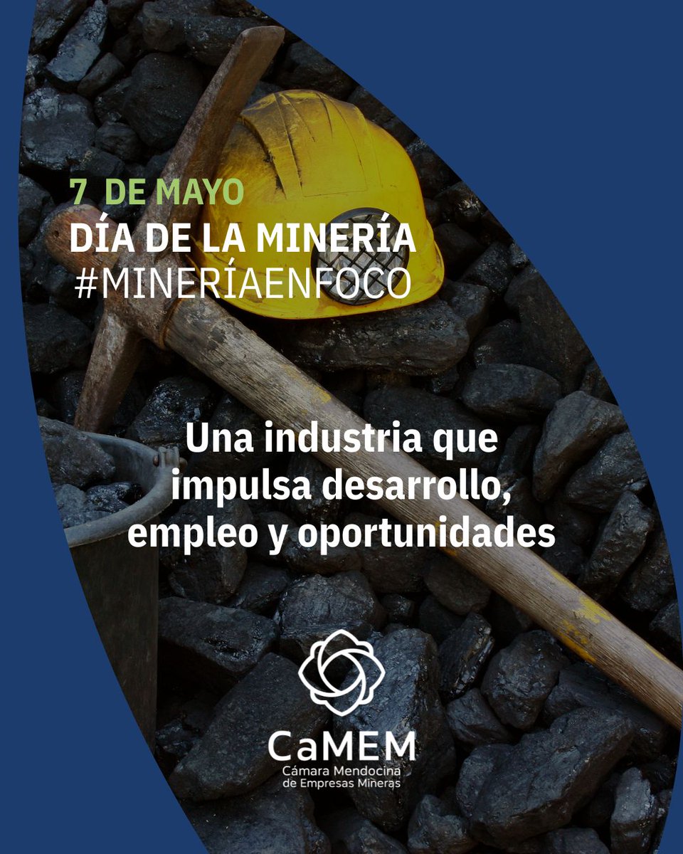 CaMEM9's tweet photo. En el Día de la Minería, reconocemos a una industria clave para el desarrollo productivo de Mendoza y del país.

Desde CAMEM, acompañamos y fortalecemos este entramado, promoviendo una actividad cada vez más sólida, moderna y con visión de futuro.
Industria, trabajo y desarrollo. https://t.co/NAC3Uhmy1y