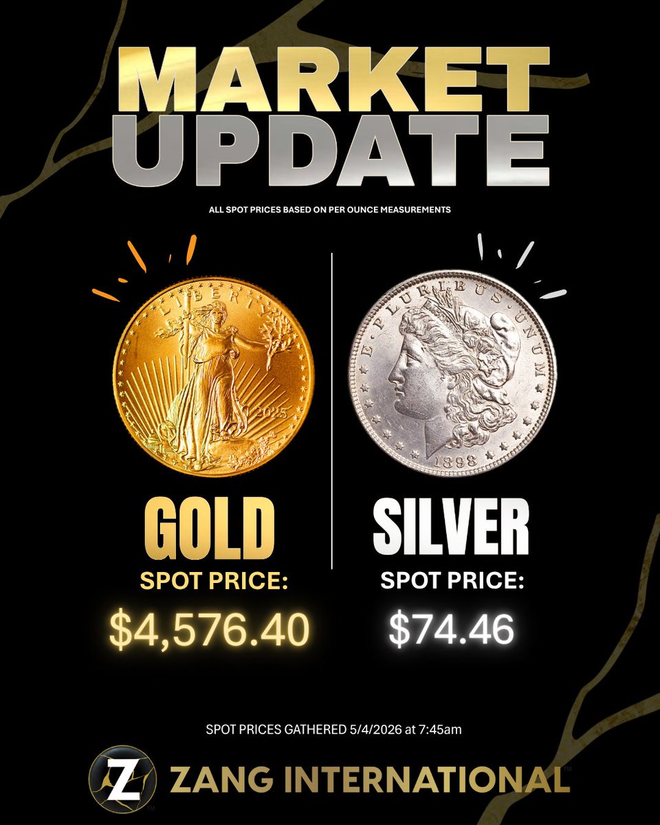 TheLynetteZang's tweet image. Market Update to start your Monday! Have a great week!

#MarketUpdate #Update #News #Markets #SpotPrice #PreciousMetals #Gold #Silver
