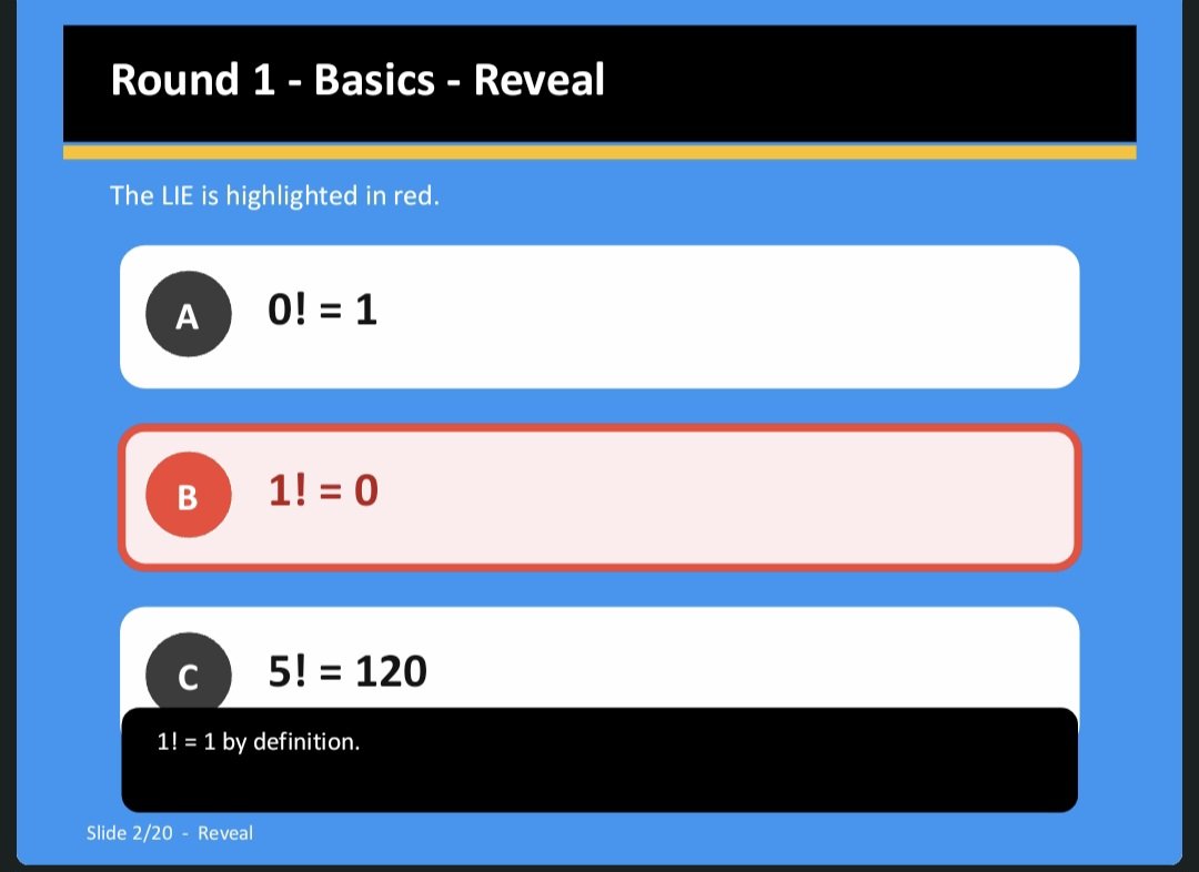 youssefsaad1996's tweet photo. Grade 12 SE students reviewed factorials through a “Two Truths &amp; a Lie” game 🎯
The engagement was incredible—active participation, rich discussions, and a strong sense of competition made learning truly come alive! 🔥📚 https://t.co/NYRzjcmGCY