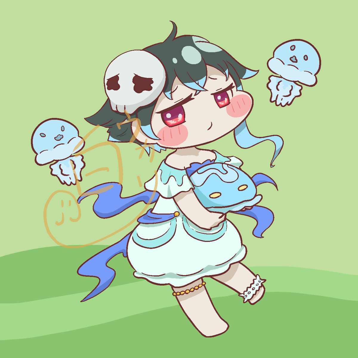 Whiteukauka1103's tweet photo. トリッカル風にクラゲアバ描いてみたら思った以上に可愛くて満足してるのだ(´꒳`*) https://t.co/sfvmaEuKZk