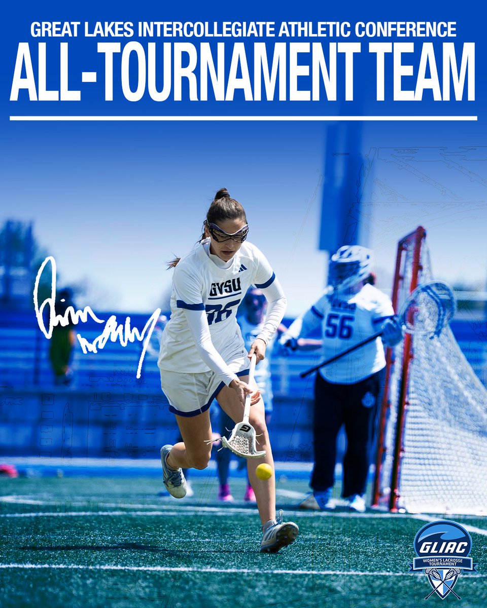 GVSUWLAX's tweet image. Congratulations to our five players who were named to the GLIAC All-Tournament Team!

#AnchorUp | #ReadyForMore | #beELITE