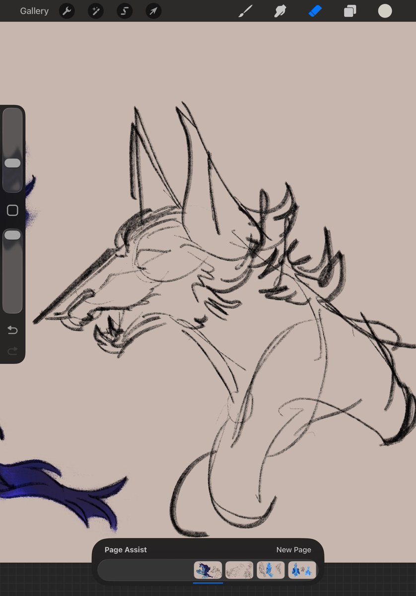 Sketch for a potential lycan (wolf) Cassandra in the far future #arcane